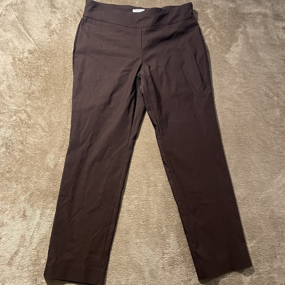 Charter Club Pant Shop Womens 14 Classic Fit Chocolate Brown Straight Leg Work